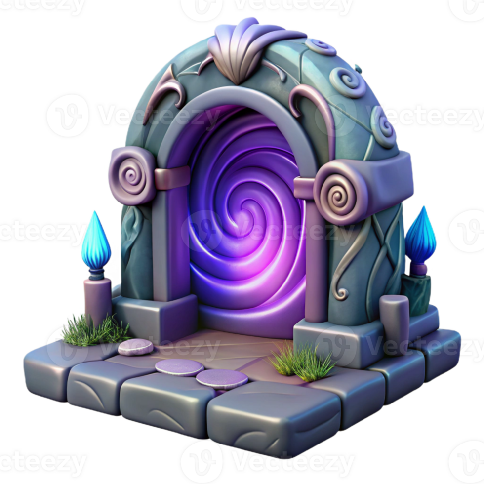 wonderful rustic Fantasy Portal 3D Model 4K png