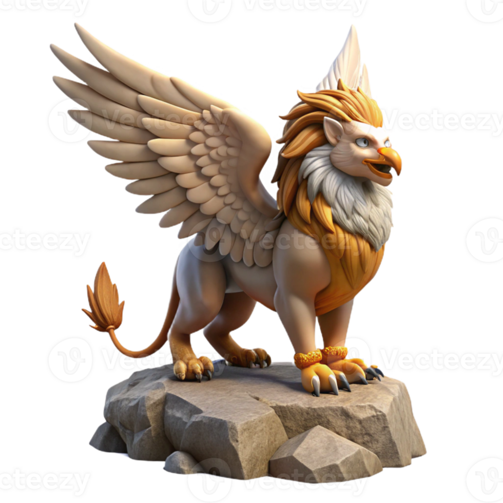 impressive creative Griffins 3D Render Majestic Fantasy Creature authentic png