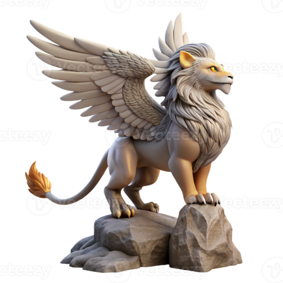 impressive traditional Majestic Griffin 3D Render high quality png