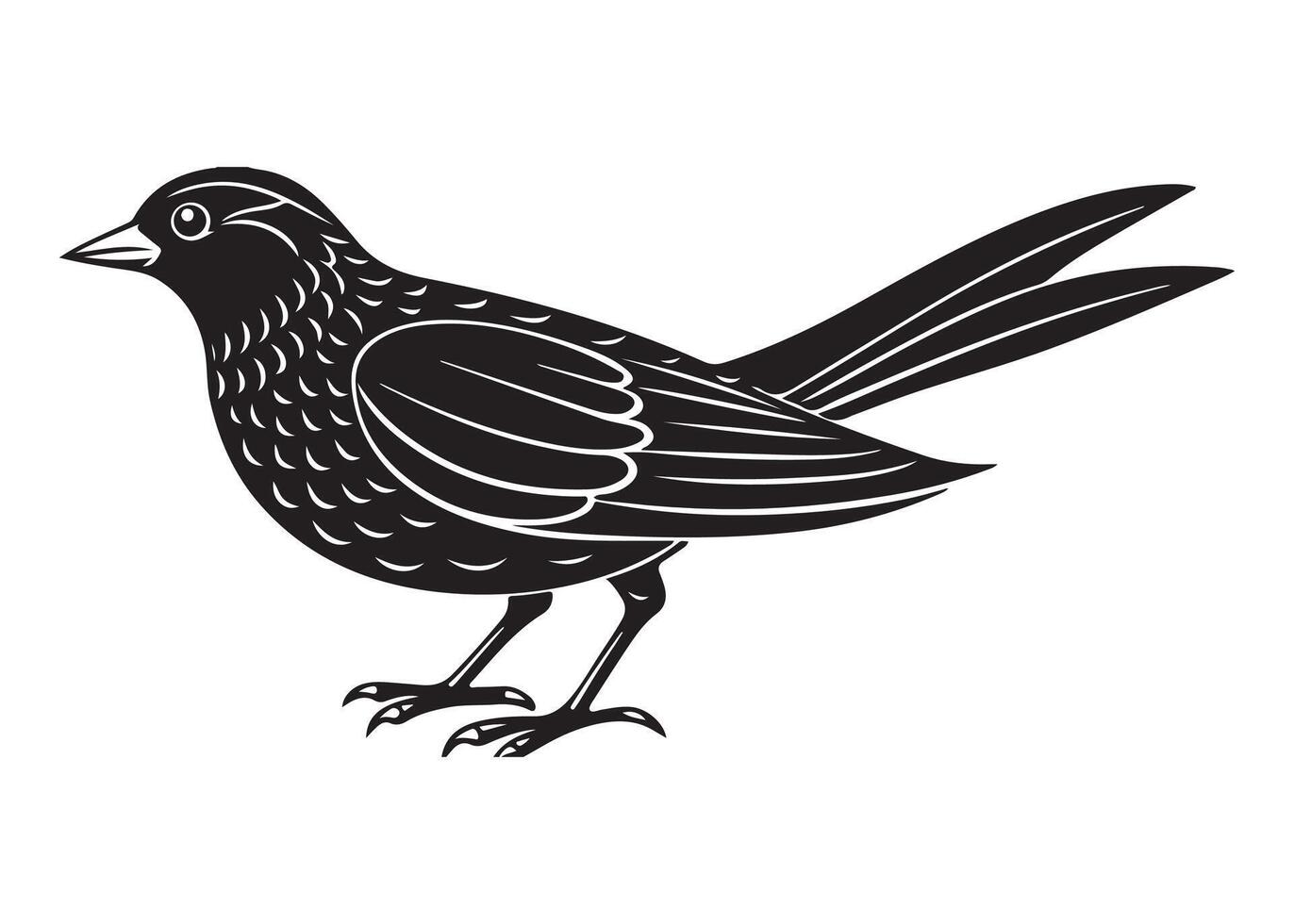 Simple Black Bird Illustration vector
