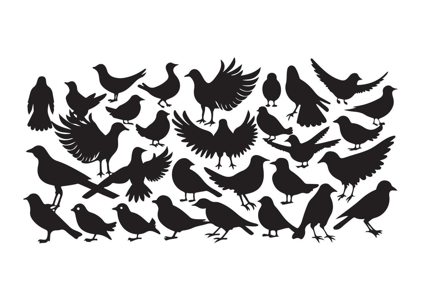 Flock of Birds Silhouette vector