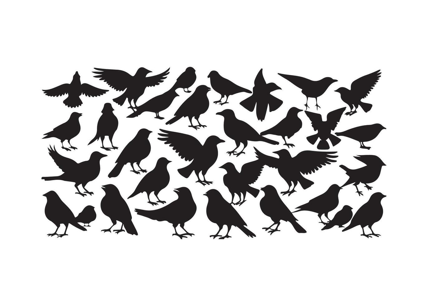 Flock of Birds Silhouette pro vector