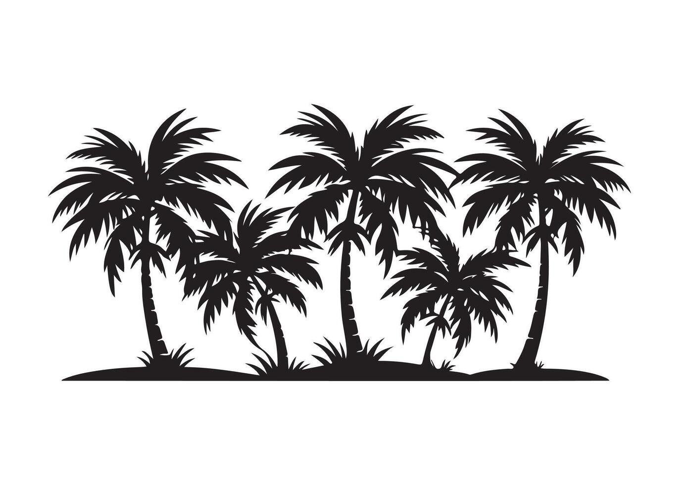 Silhouette of Palm Trees vector