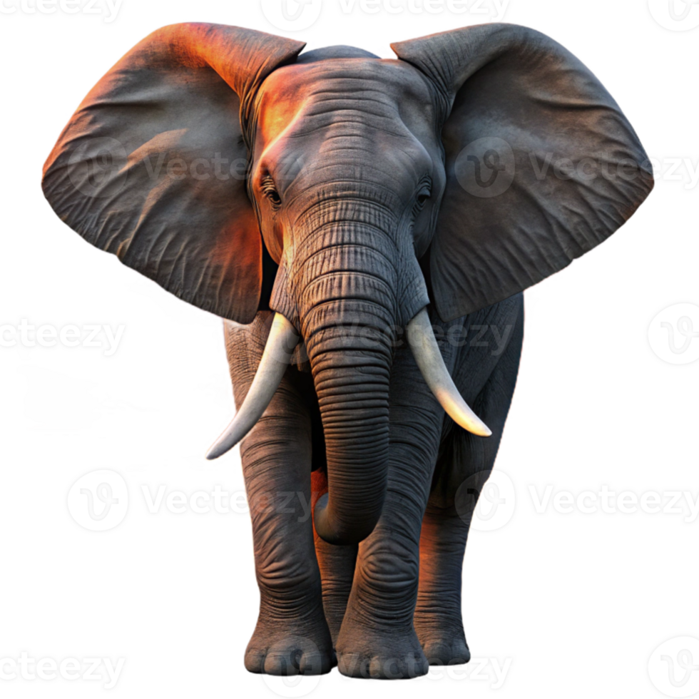beautiful artistic beautiful abstract A majestic African elephant silhouetted against a fiery sunset, cinematic lighting, highly detailed skin texture, realistic style authentic detailed png