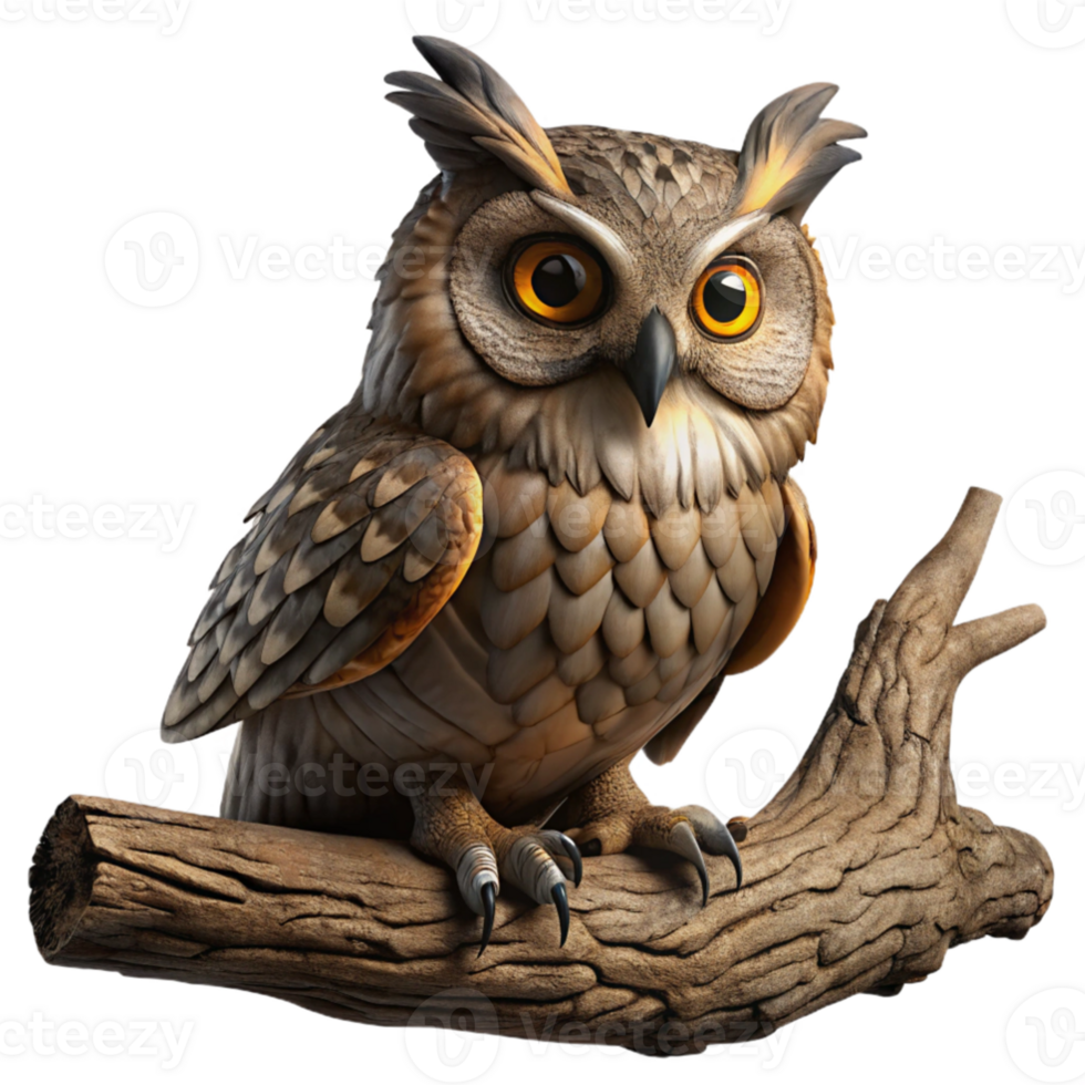 serene minimalist dramatic artistic A wise old owl perched on an ancient, gnarled oak branch, Rembrandt lighting, dark and moody atmosphere, highly detailed feathers and bark original 4K png