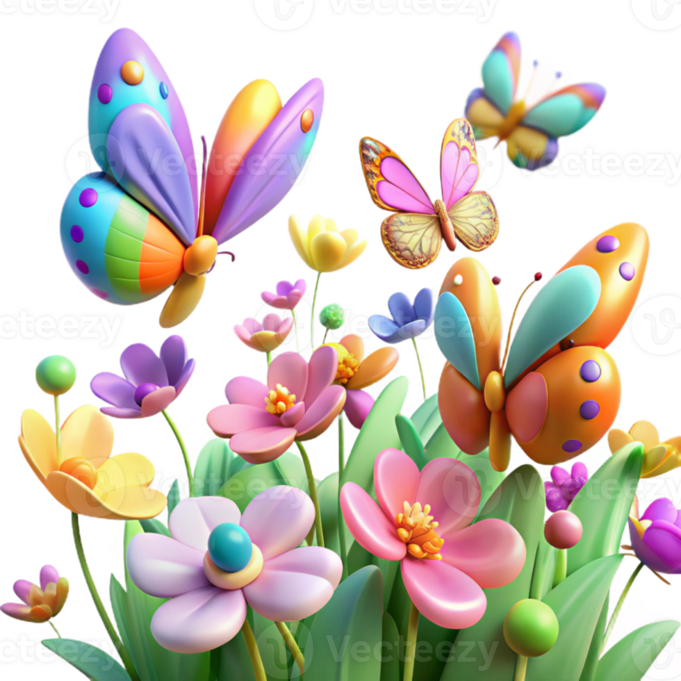 magnificent rustic magnificent modern A swarm of colourful butterflies fluttering around a field of wildflowers, vibrant colours, dreamlike atmosphere, soft lighting high resolution premium png