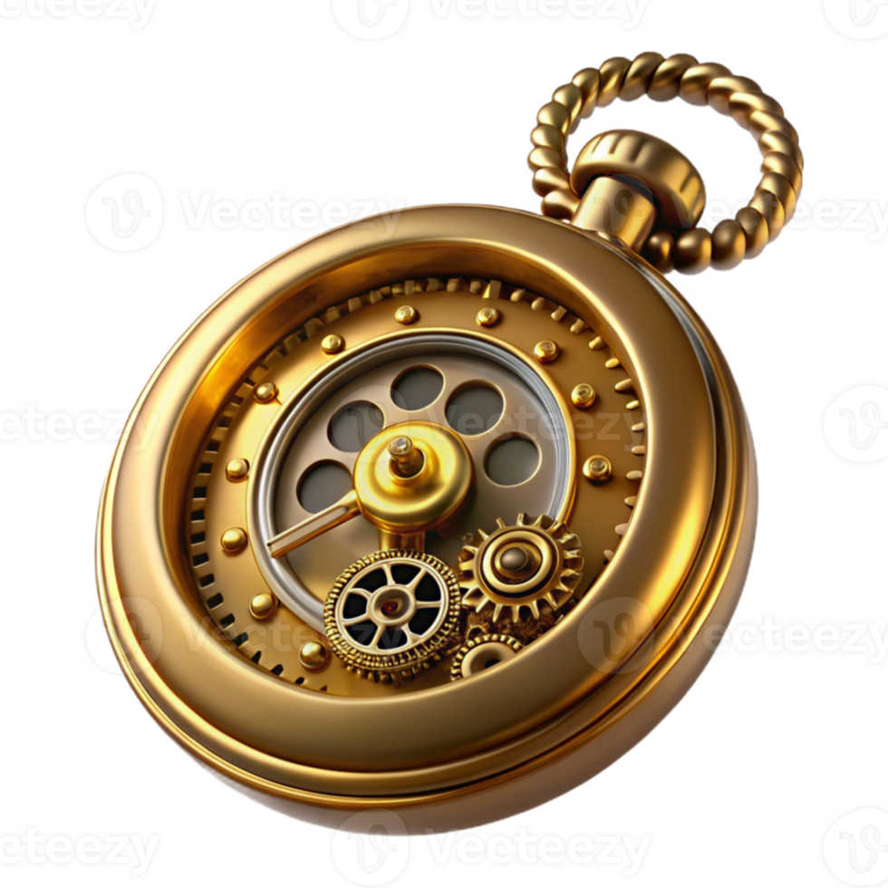 extraordinary rustic serene classic A detailed steampunk pocket watch, intricate gears visible, roman numerals, golden light reflecting off polished brass, photorealistic style high quality detailed png