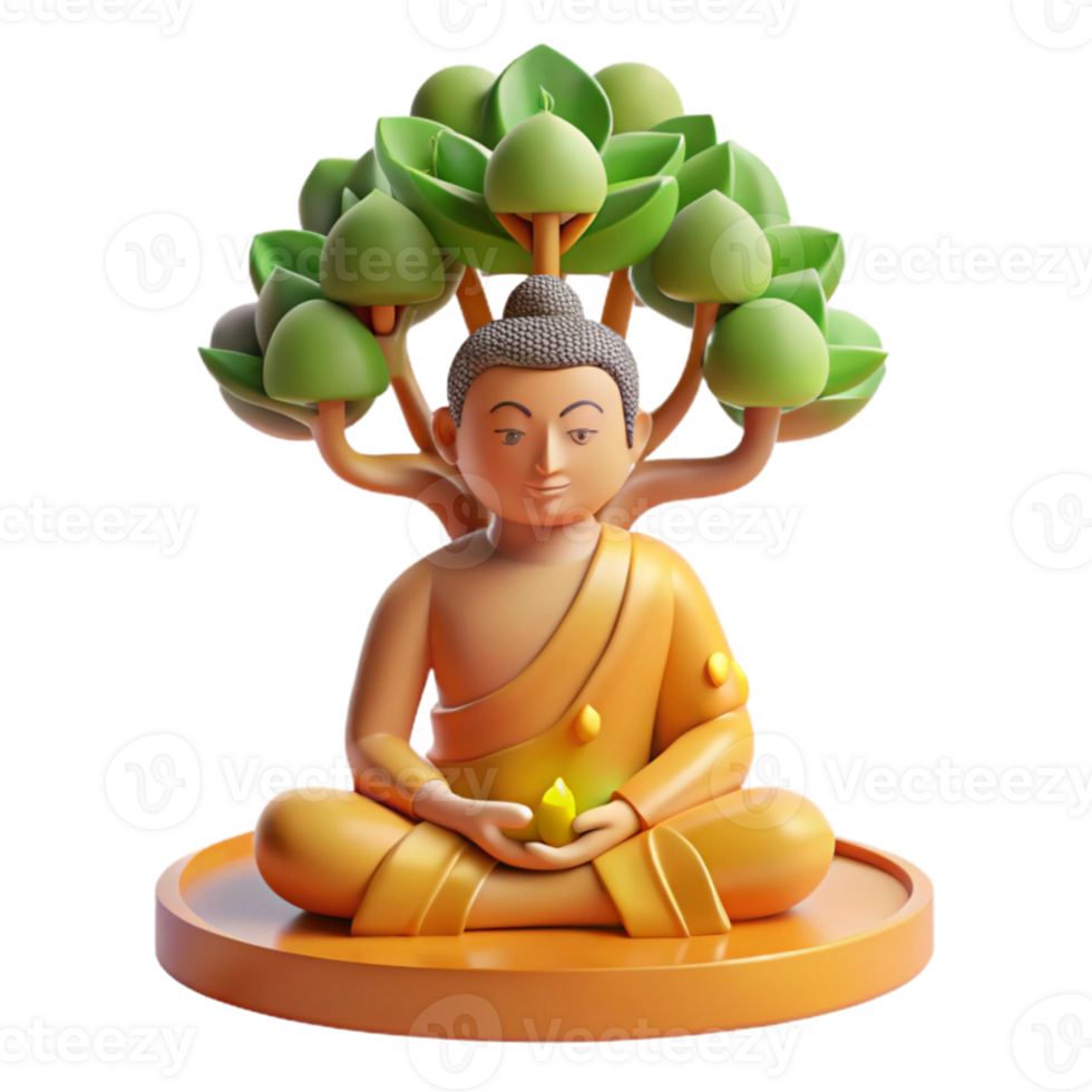 stunning rustic impressive vintage A serene Buddha meditating under the Bodhi tree, soft and warm lighting, traditional Buddhist art style genuine exclusive png
