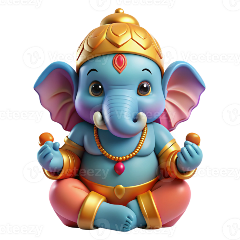 impressive traditional vibrant abstract A powerful Ganesh, remover of obstacles, vibrant and colorful, Hindu art style genuine 4K png