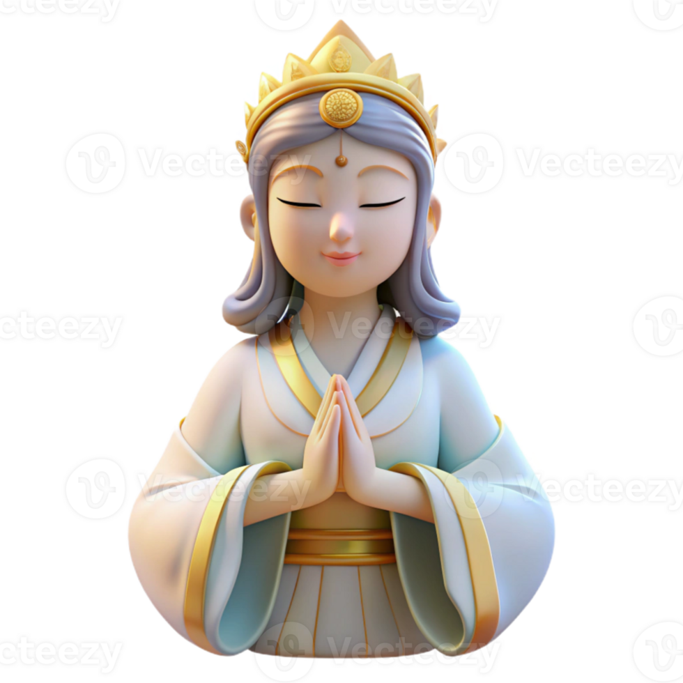magnificent modern extraordinary abstract A benevolent Kannon, the Goddess of Mercy, radiating compassion, soft and serene lighting, Japanese art style high quality premium png