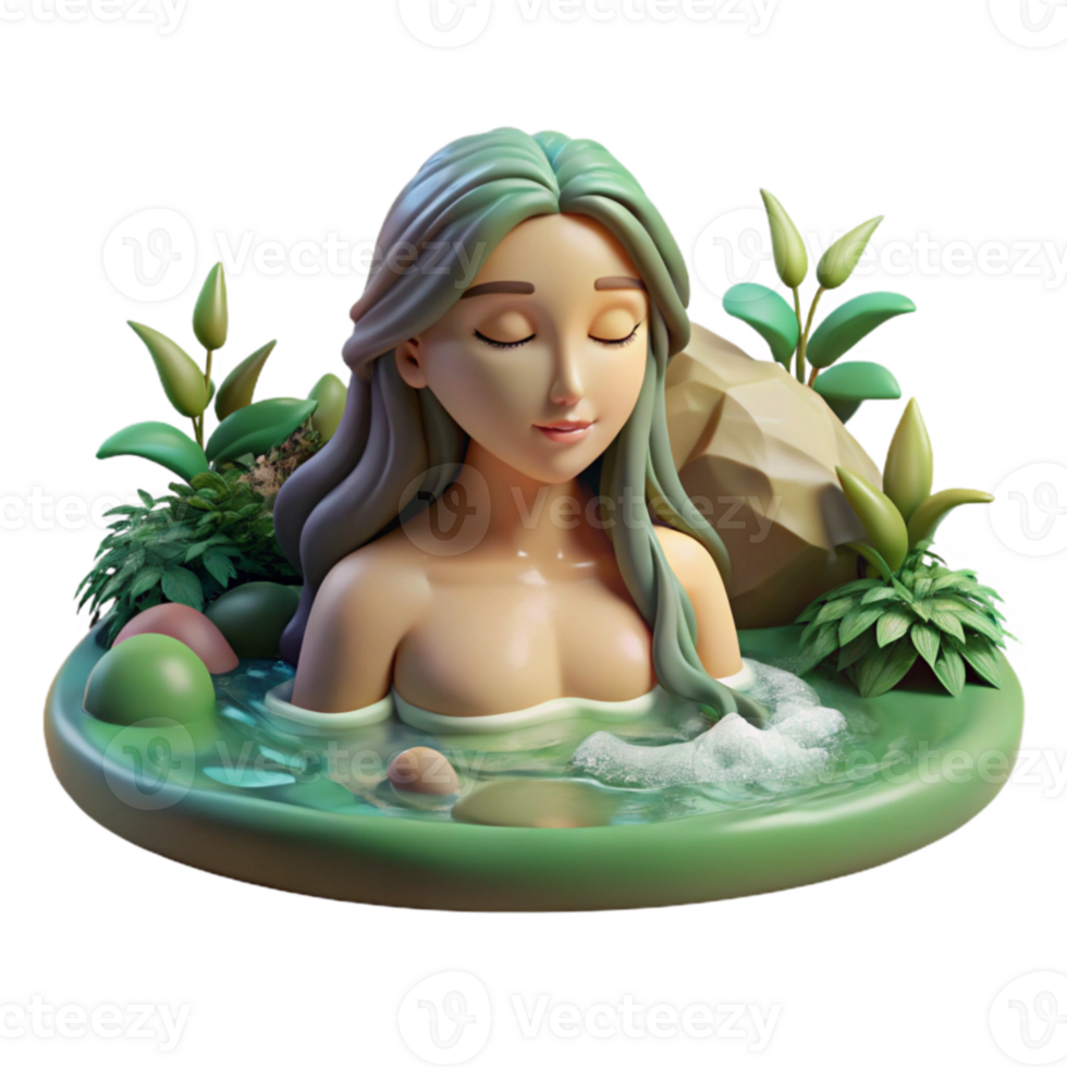 wonderful classic stunning creative A beautiful nymph bathing in a forest stream, serene and ethereal lighting, Impressionist style professional 4K png