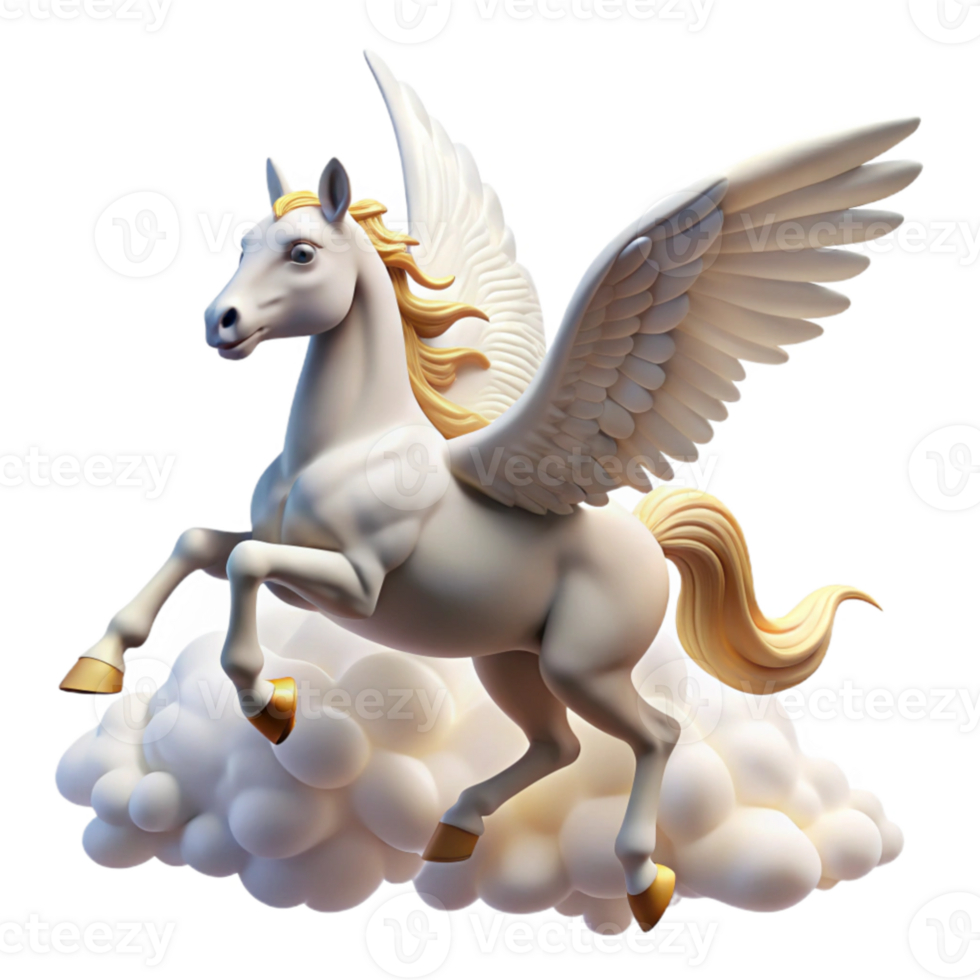 serene minimalist dramatic rustic A graceful Pegasus soaring through the clouds, majestic and ethereal lighting, Renaissance style original original png