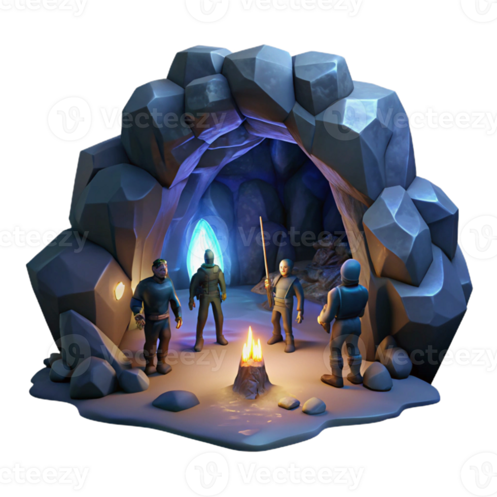 impressive creative vibrant minimalist A mischievous goblin hiding in a dark cave, eerie and shadowy lighting, fantasy art style original genuine png