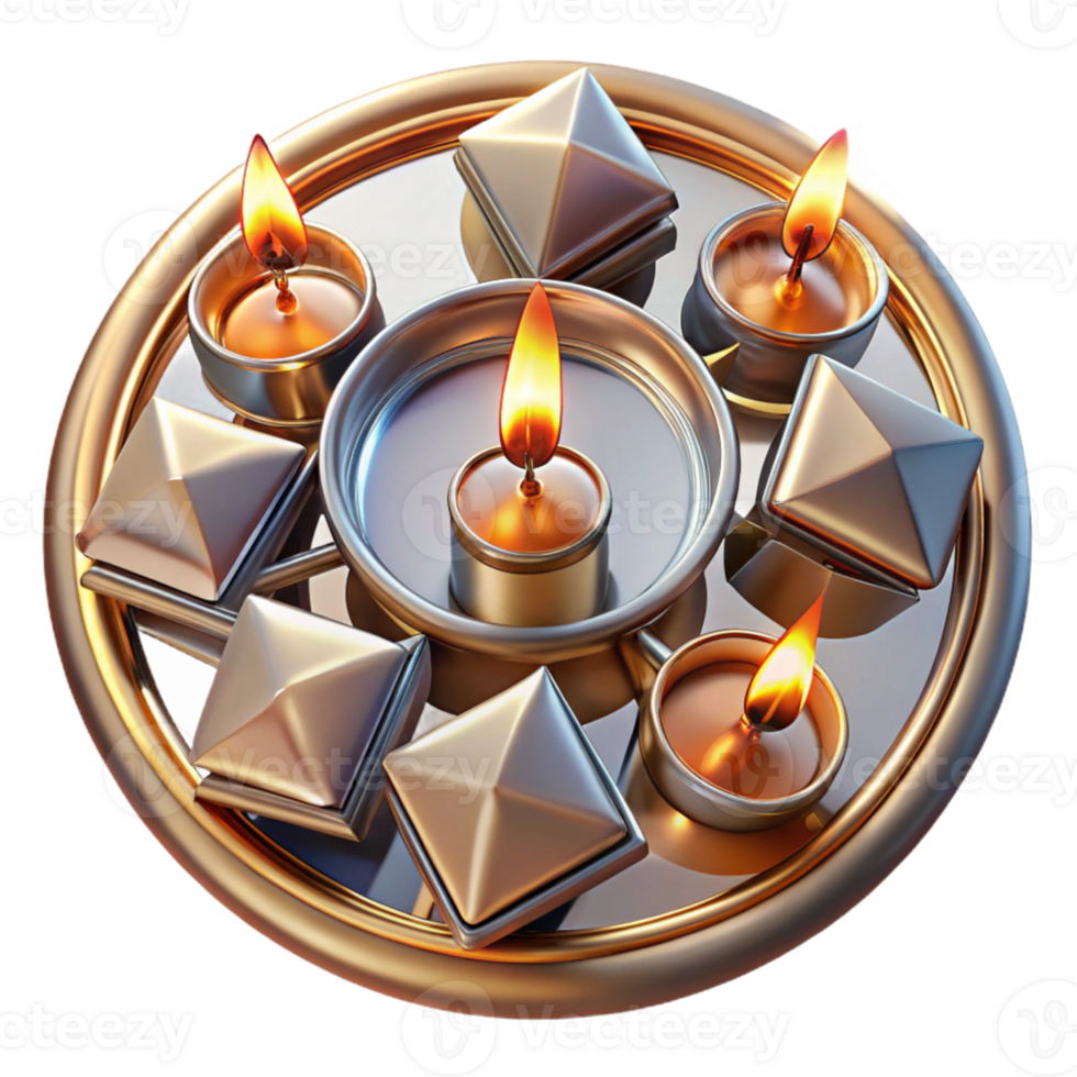 magnificent creative impressive creative A kaleidoscope of fragmented mirrors reflecting distorted realities, illuminated by a flickering candlelight, in a surrealist style detailed genuine png