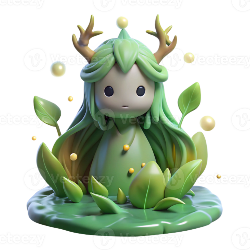 magnificent classic elegant vintage A serene forest spirit, formed from flowing water and leaves, surrounded by glowing fireflies, soft, diffused light. Pre-Raphaelite style 4K original png