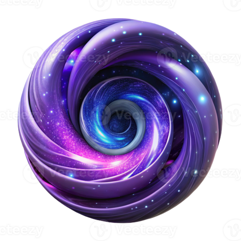 impressive artistic wonderful contemporary A swirling vortex of galaxies, rendered in deep blues and purples, illuminated by starlight, in a cosmic horror style high quality genuine png