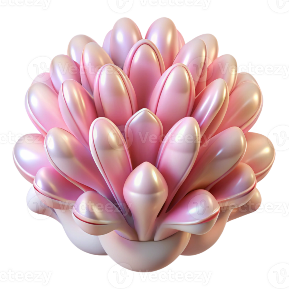 wonderful rustic extraordinary modern An intricate, organic structure resembling a seashell, rendered in pearly white and iridescent pink, illuminated by soft, diffused light original 4K png