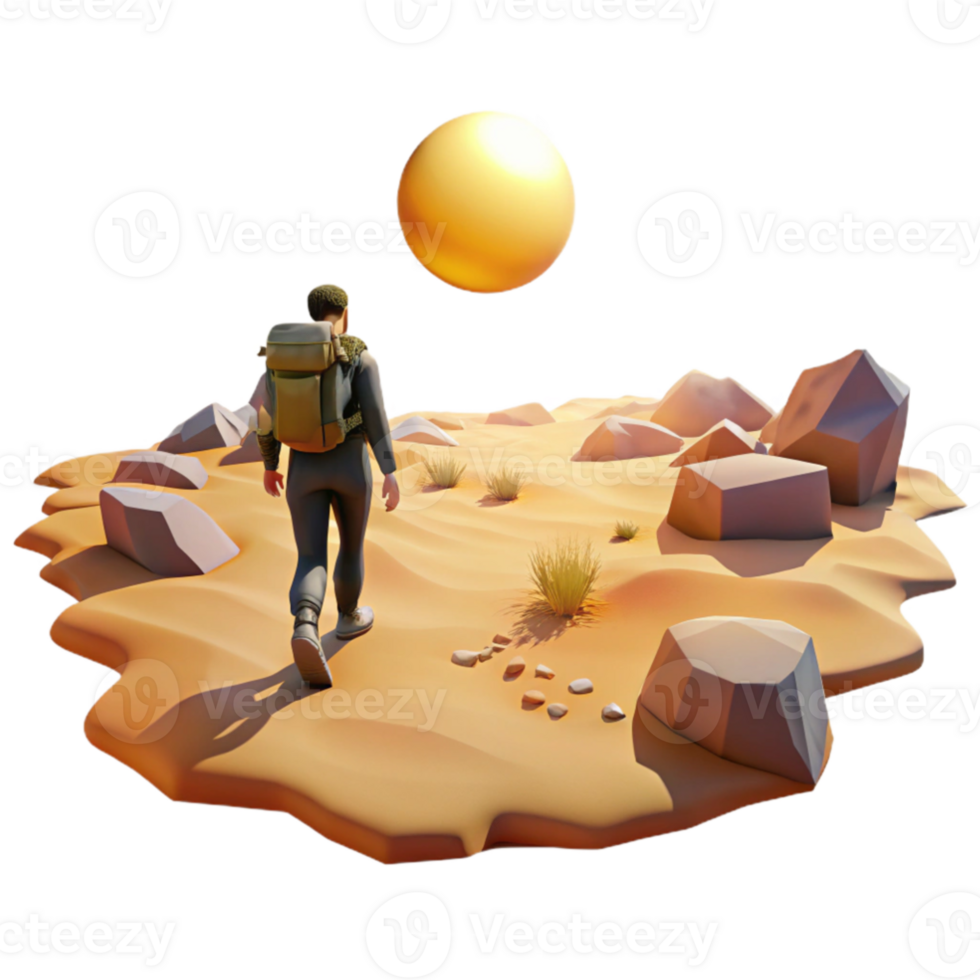 elegant modern extraordinary modern A lone wanderer traversing a desolate wasteland, harsh sunlight, post-apocalyptic style detailed exclusive png