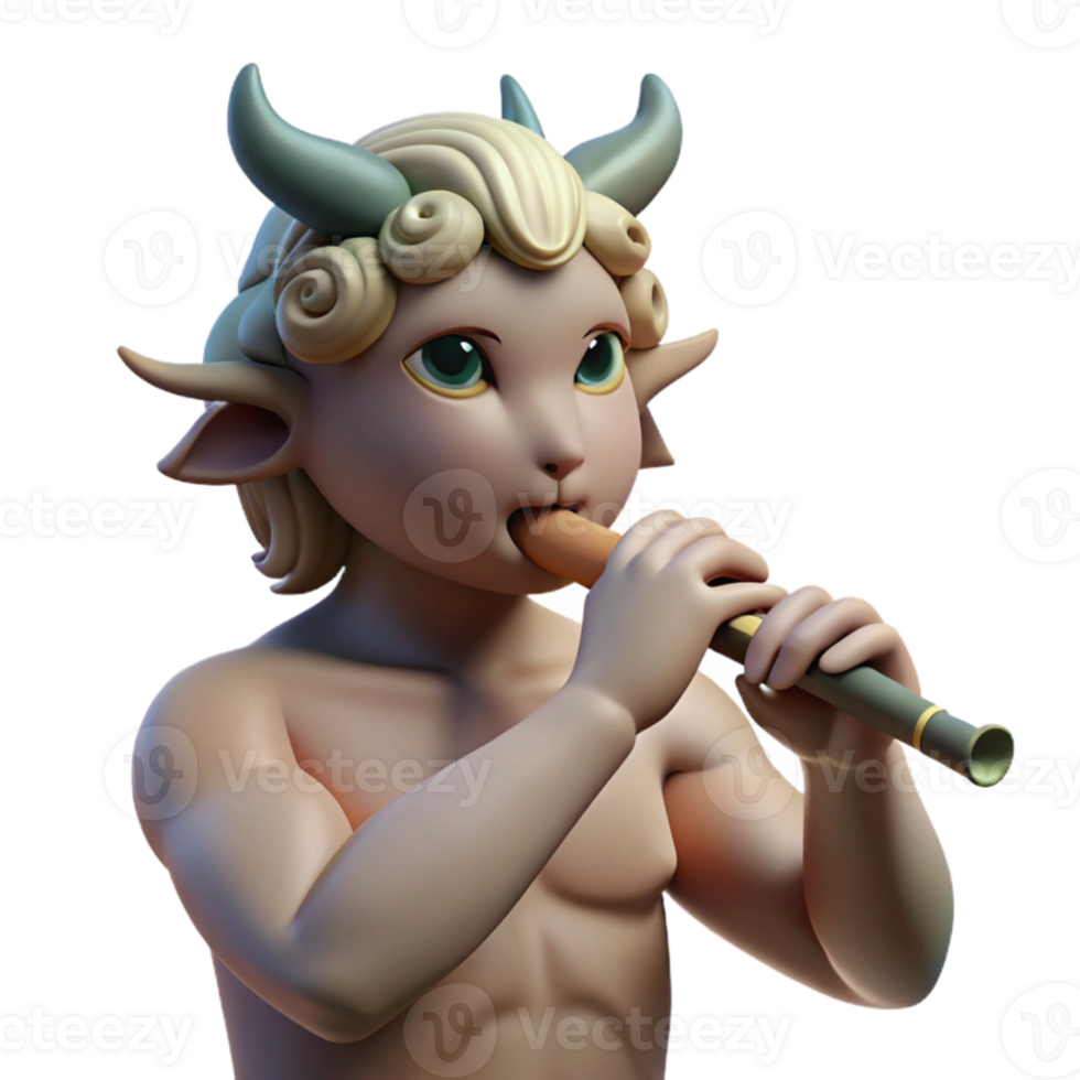 extraordinary vintage magnificent creative A playful satyr playing a flute in a forest clearing, dappled sunlight, Rococo style 4K 4K png