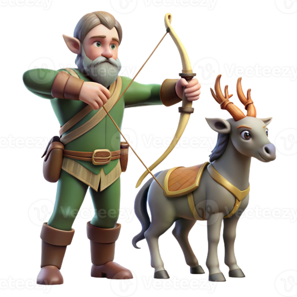 impressive creative stunning artistic A wise old centaur teaching a young elf archery, warm afternoon light, classical style exclusive original png