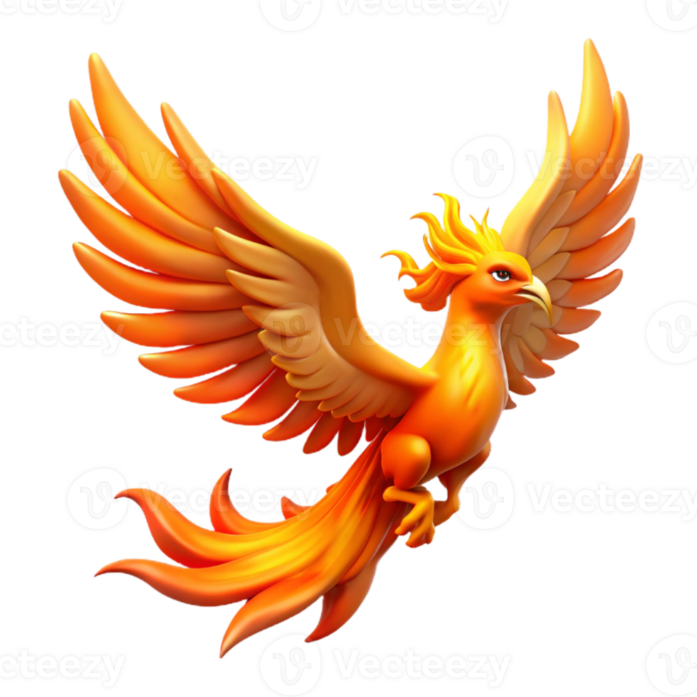 magnificent minimalist stunning minimalist A majestic phoenix flying through a fiery sky, vibrant orange and gold flames, fantasy art style exclusive genuine png