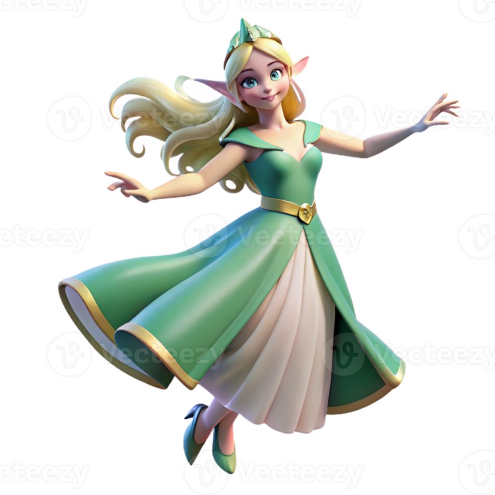 extraordinary creative impressive traditional A beautiful elf princess dancing in a moonlit glade, soft focus, romantic style authentic original png