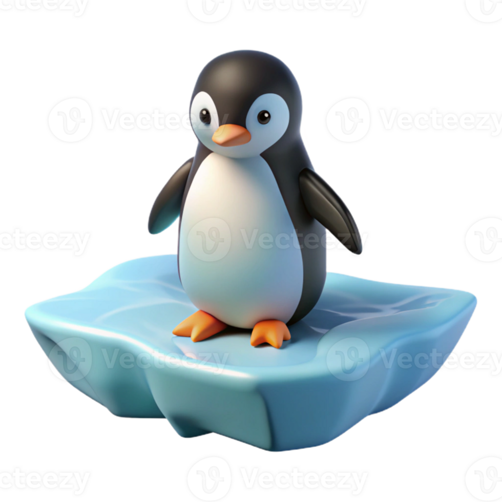 stunning abstract wonderful vintage A solitary penguin standing on an iceberg in the Antarctic, surrounded by a vast expanse of ice and snow. Stark, minimalist style high quality original png
