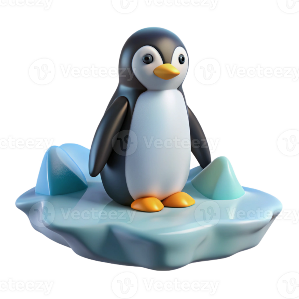 vibrant minimalist serene abstract A solitary penguin standing on an iceberg in the Antarctic, surrounded by a vast expanse of ice and snow. Stark, minimalist style detailed original png