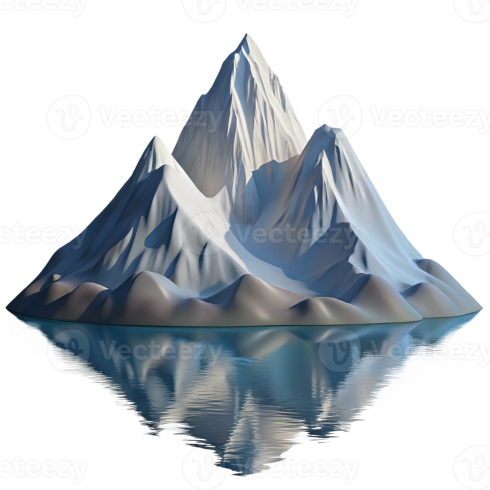 stunning creative magnificent minimalist A snow-covered mountain peak reflecting in a still lake, crisp morning light, realistic style original 4K png