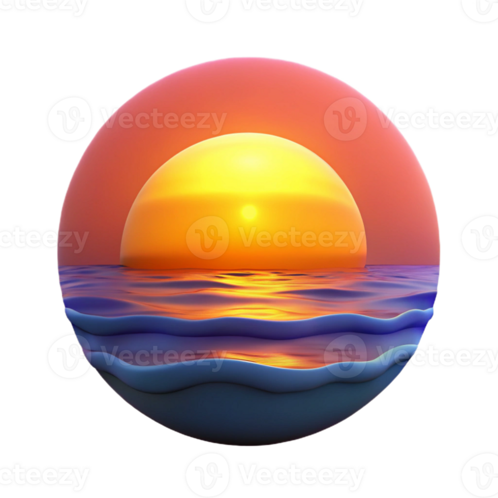 impressive artistic wonderful artistic A vibrant sunset over the ocean, warm lighting, romantic style exclusive authentic png