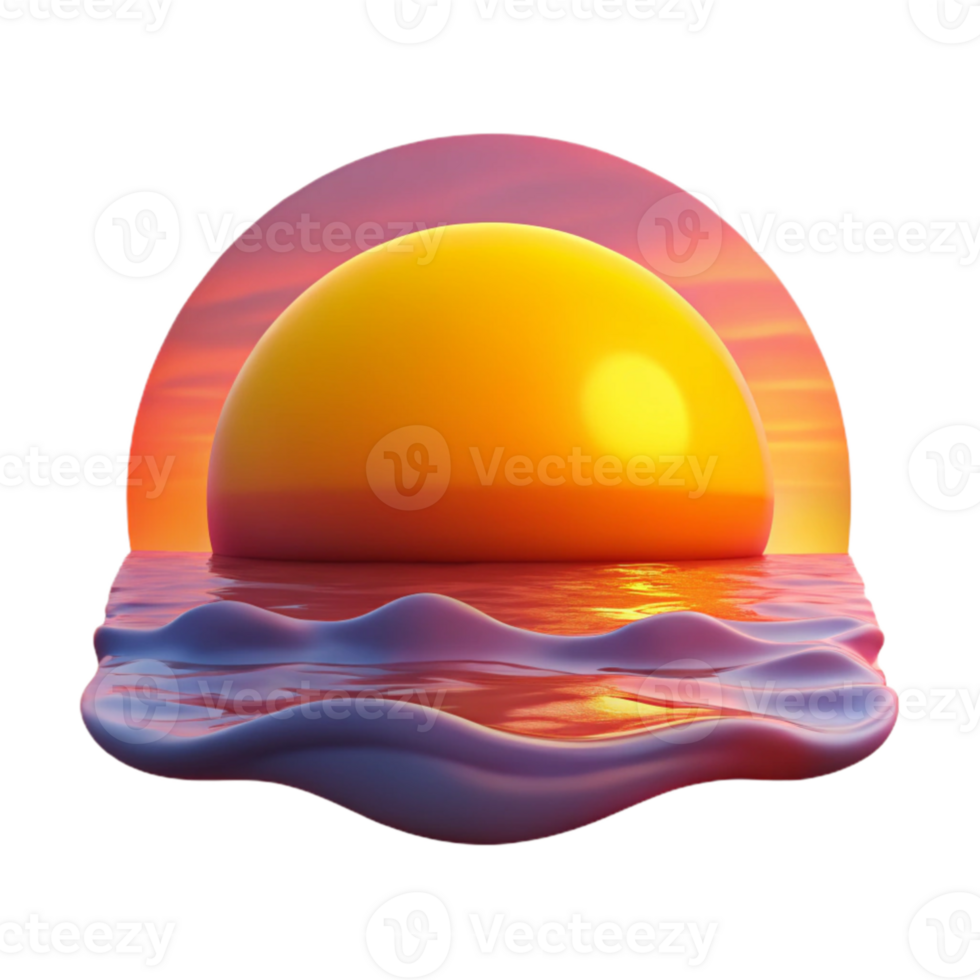 dramatic creative extraordinary traditional A vibrant sunset over the ocean, warm lighting, romantic style high quality high resolution png