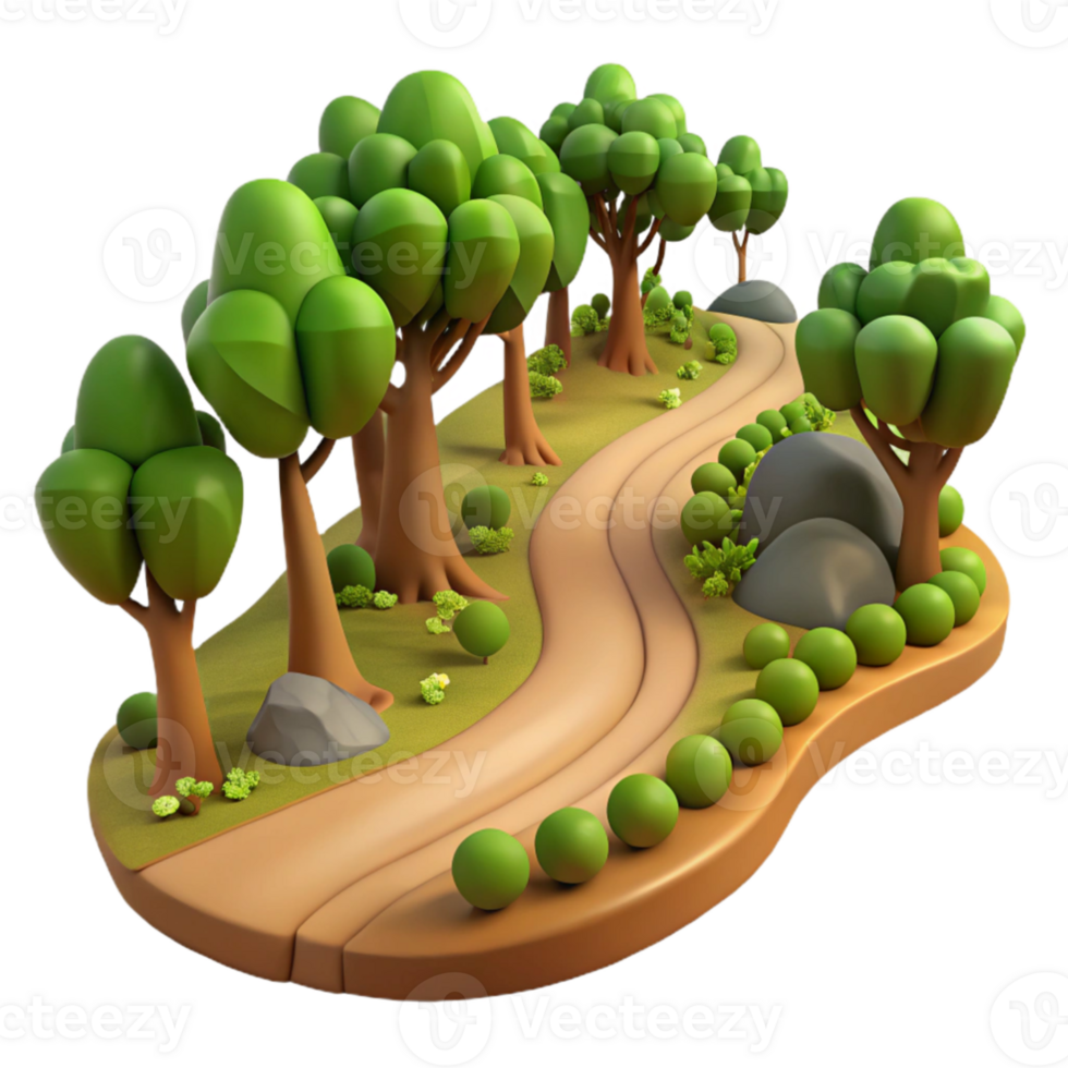 extraordinary artistic wonderful minimalist A winding dirt road through a forest, dappled sunlight, adventurous style detailed 4K png
