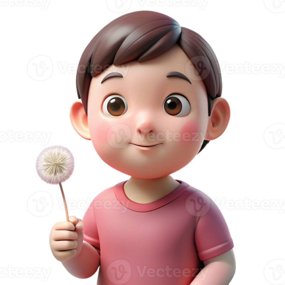 wonderful traditional impressive rustic Portrait of a child with bright pink cheeks and wide, curious eyes, holding a dandelion, lit by soft, diffused natural light professional genuine png