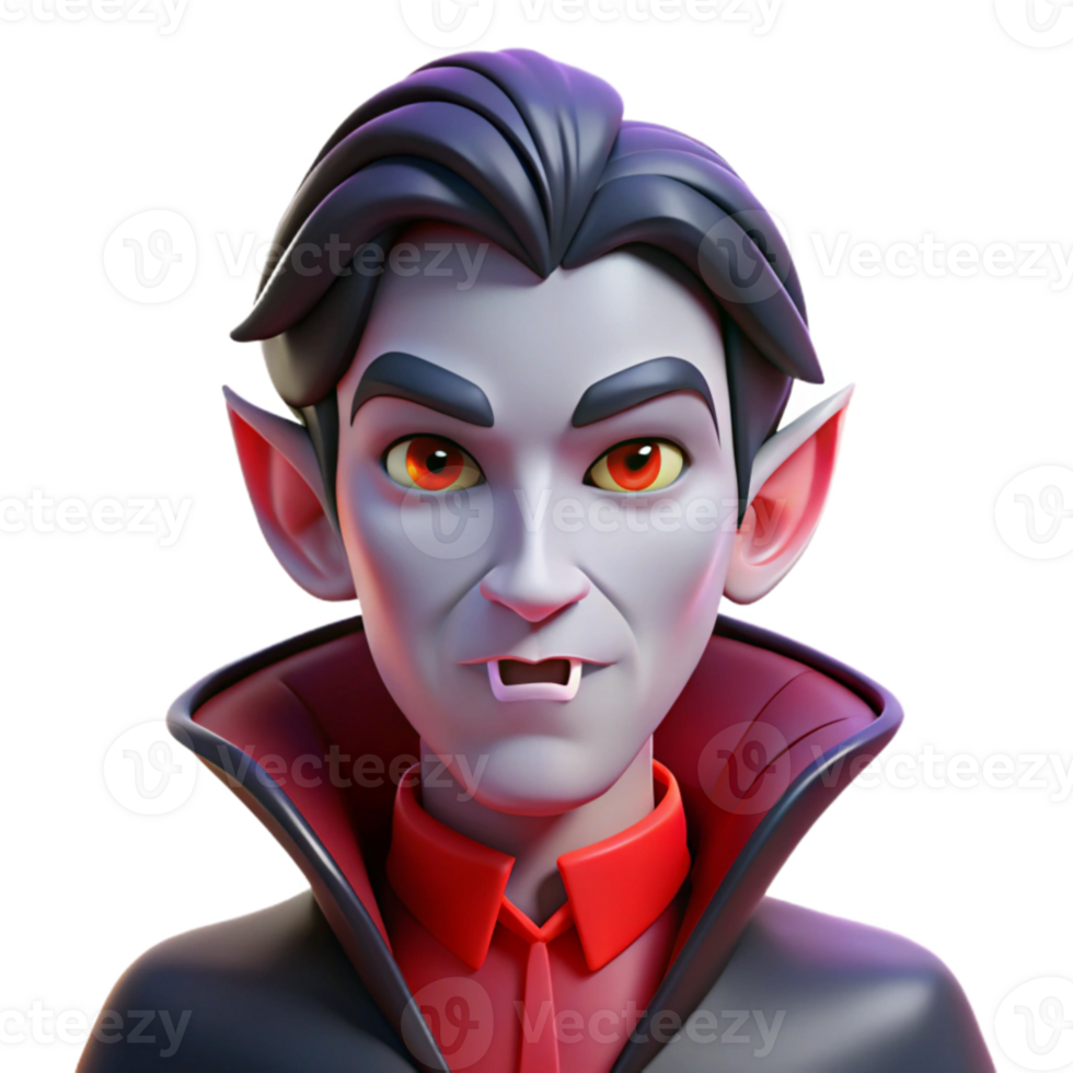 magnificent classic serene traditional Portrait of a regal vampire with piercing red eyes and pale skin, a seductive gaze, dramatic chiaroscuro lighting professional detailed png
