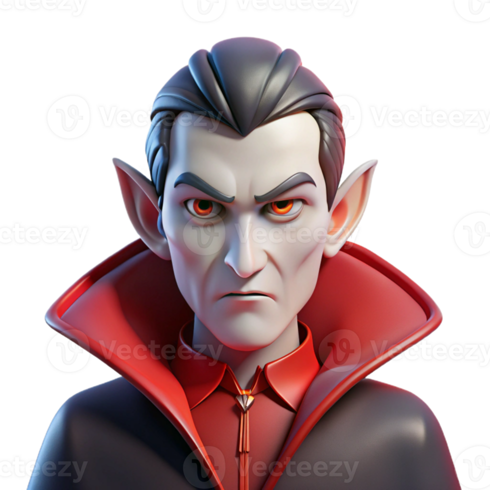 stunning abstract magnificent artistic Portrait of a regal vampire with piercing red eyes and pale skin, a seductive gaze, dramatic chiaroscuro lighting genuine premium png