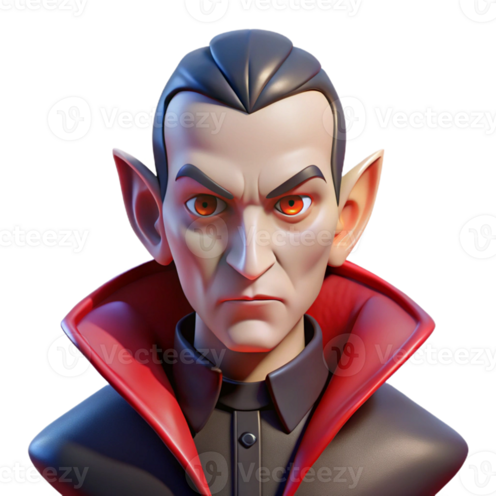 extraordinary classic beautiful modern Portrait of a regal vampire with piercing red eyes and pale skin, a seductive gaze, dramatic chiaroscuro lighting premium genuine png
