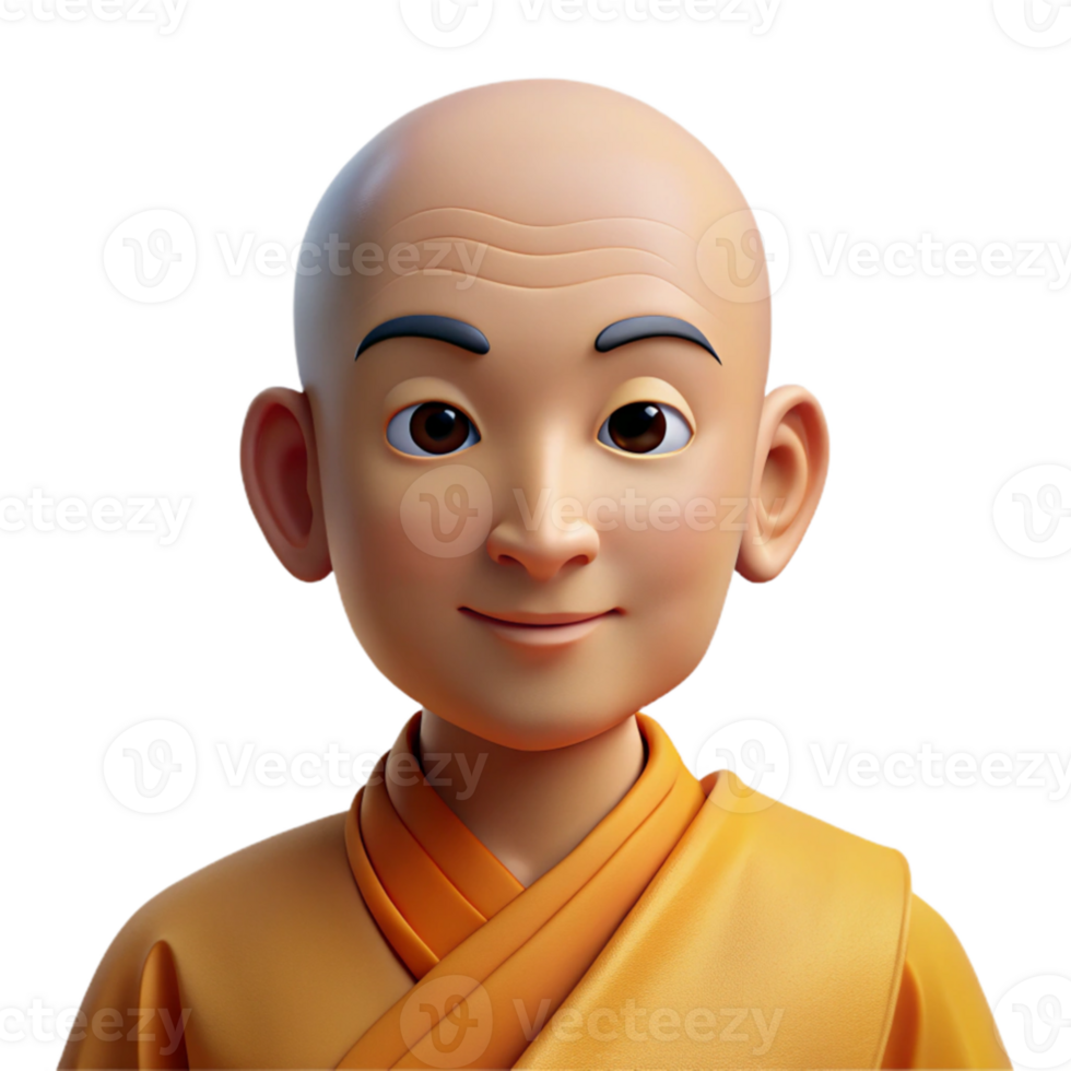 vibrant classic magnificent minimalist Portrait of a serene Buddhist monk in saffron robes, a peaceful expression, soft, diffused natural light professional professional png