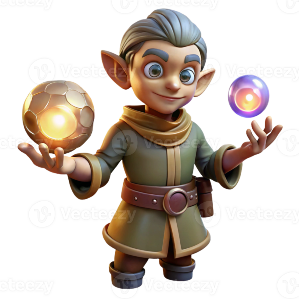 serene minimalist extraordinary creative A mischievous imp juggling glowing orbs of arcane energy in a dusty attic filled with forgotten artifacts, warm candlelight, Rembrandt style authentic premium png
