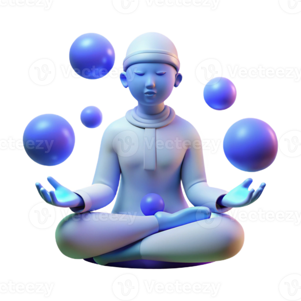 serene contemporary beautiful creative A serene oracle meditating in a hidden grotto surrounded by glowing orbs, soft blue light, Syd Mead style high resolution authentic png