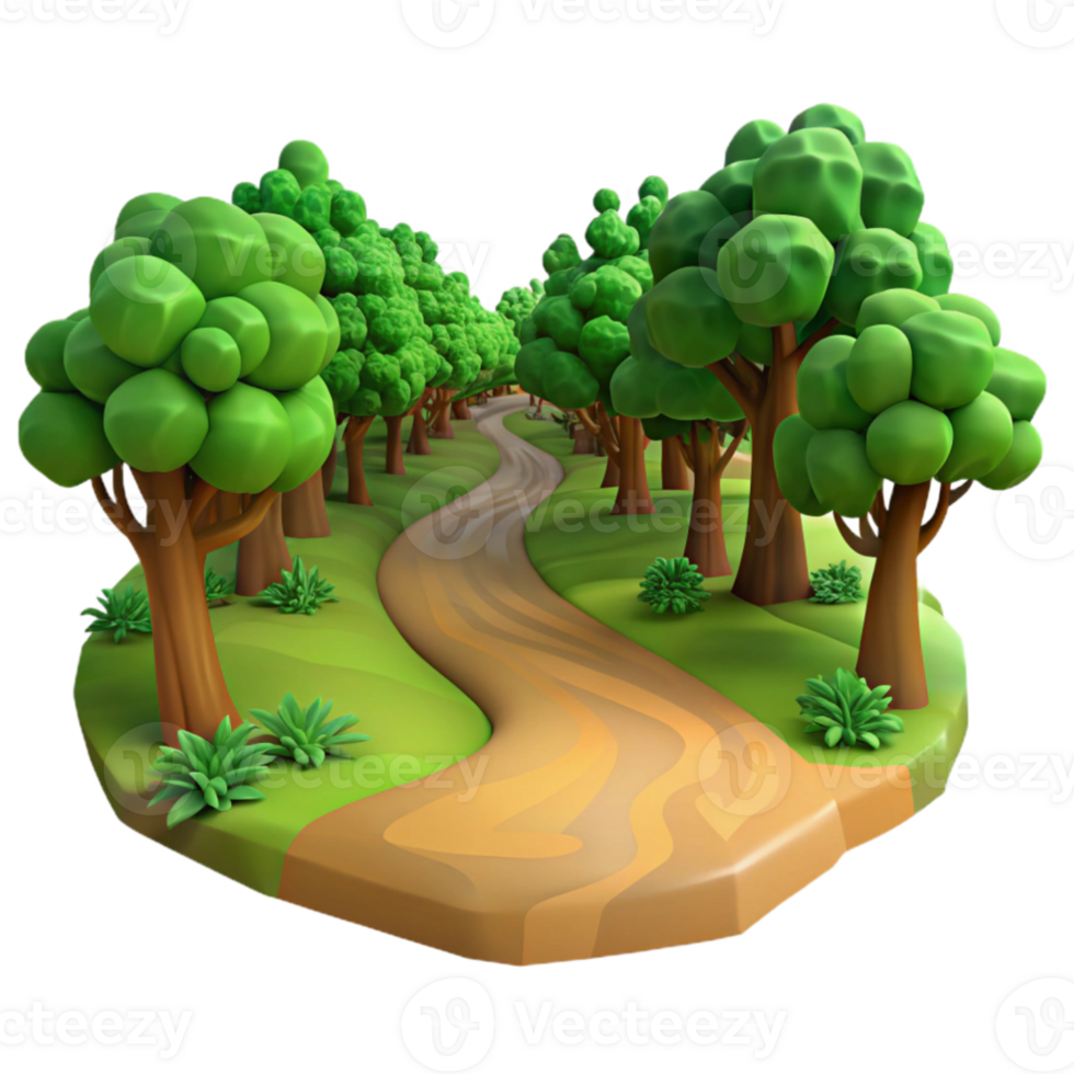 serene rustic elegant artistic A winding dirt path through a lush green forest, dappled sunlight, impressionistic style professional original png