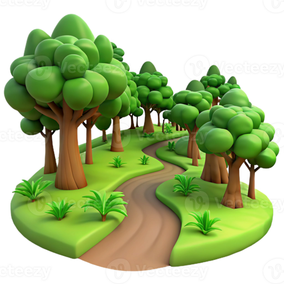 impressive vintage serene abstract A winding dirt path through a lush green forest, dappled sunlight, impressionistic style professional genuine png