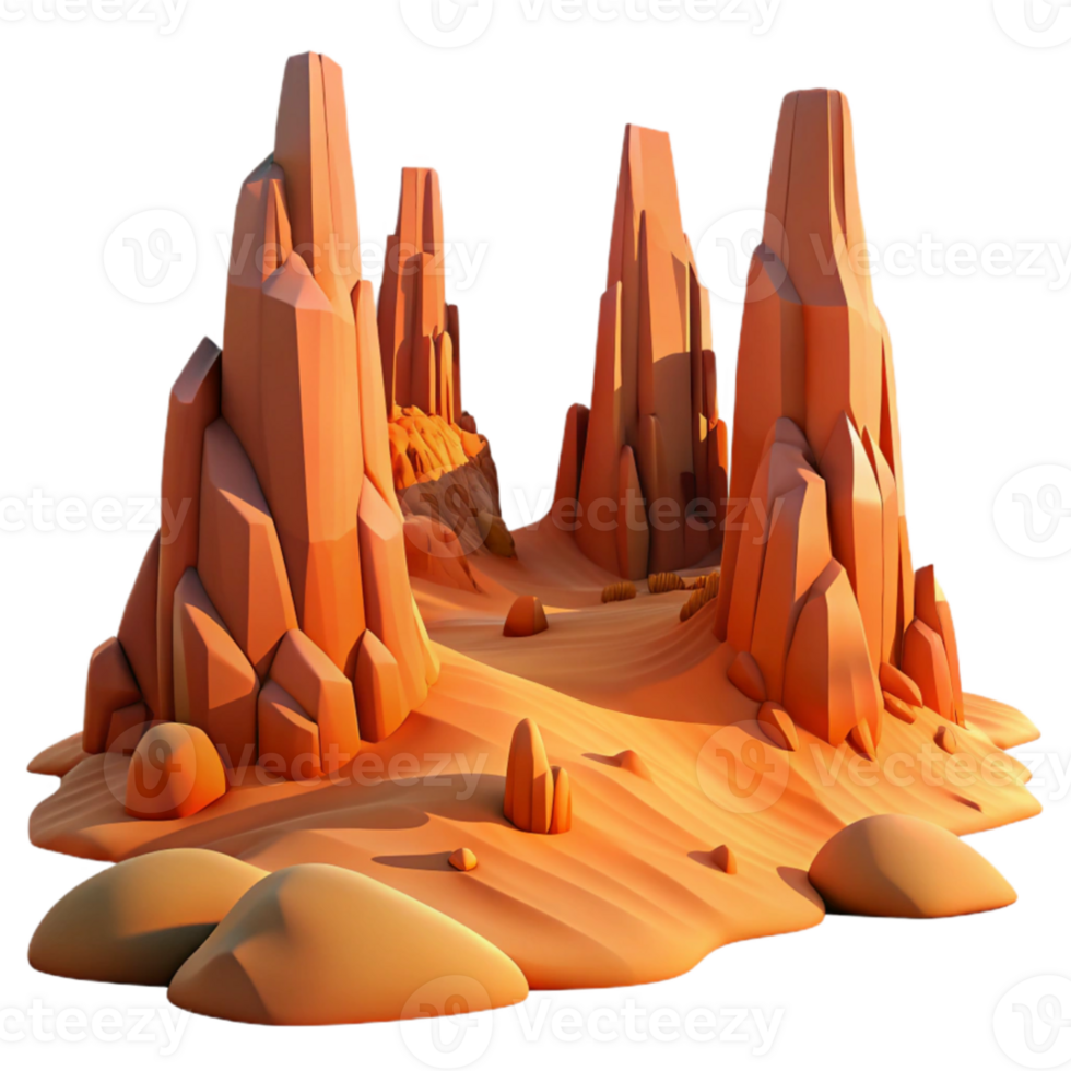 magnificent rustic magnificent creative A desert landscape with towering rock formations, warm colors, dramatic lighting authentic high quality png