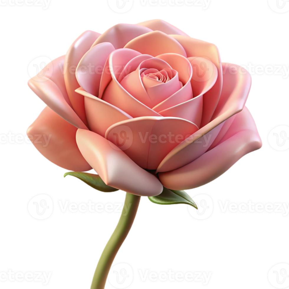 vibrant modern wonderful classic A single rose blooming in a garden, soft pink petals, romantic lighting genuine genuine png