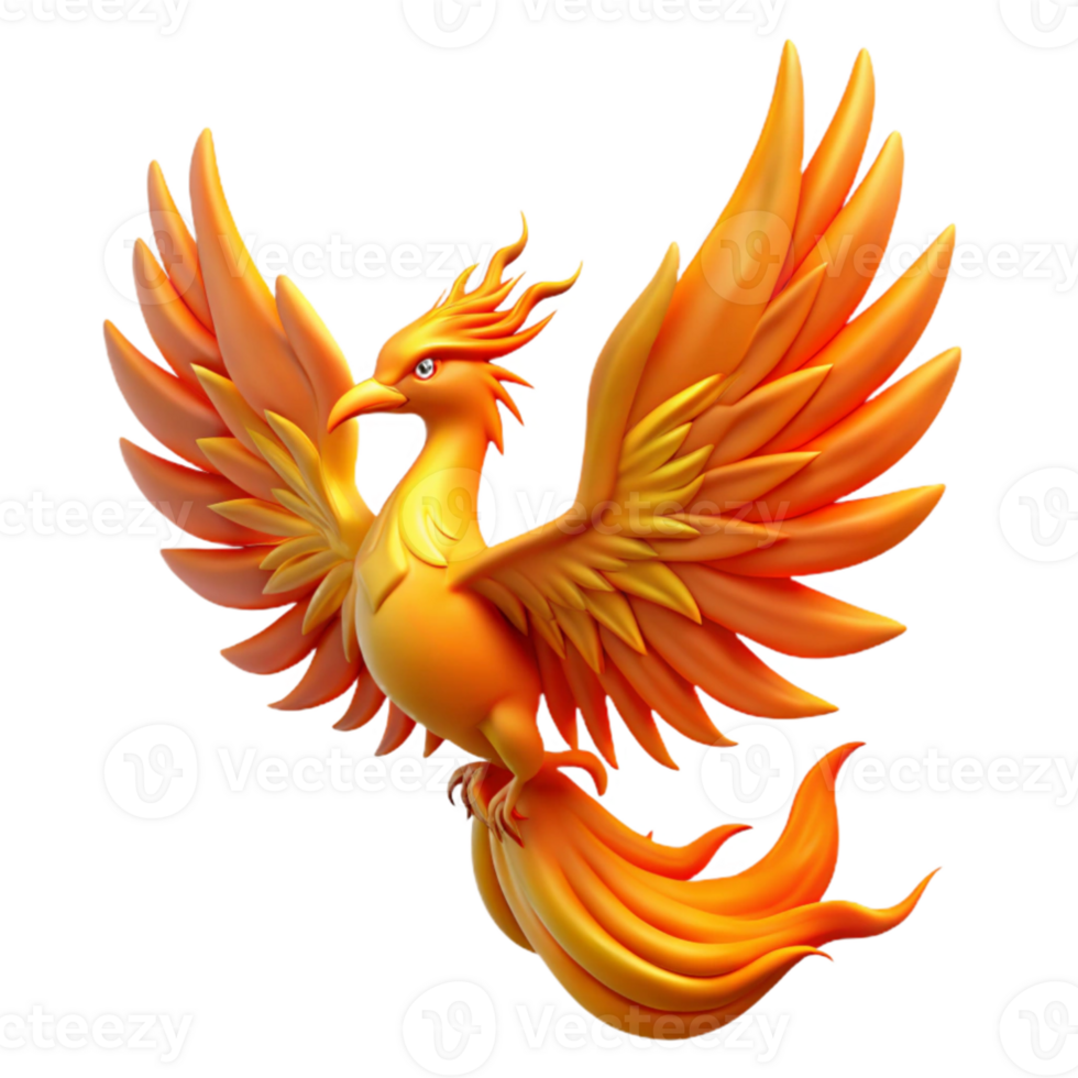 magnificent contemporary wonderful rustic A majestic phoenix rising from flames, vibrant, fiery light, fantasy art style premium original png
