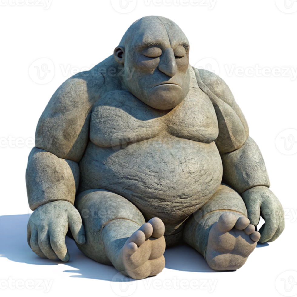 magnificent creative wonderful contemporary A colossal stone giant awakening from a long slumber, dappled sunlight, hyperrealistic style premium exclusive png