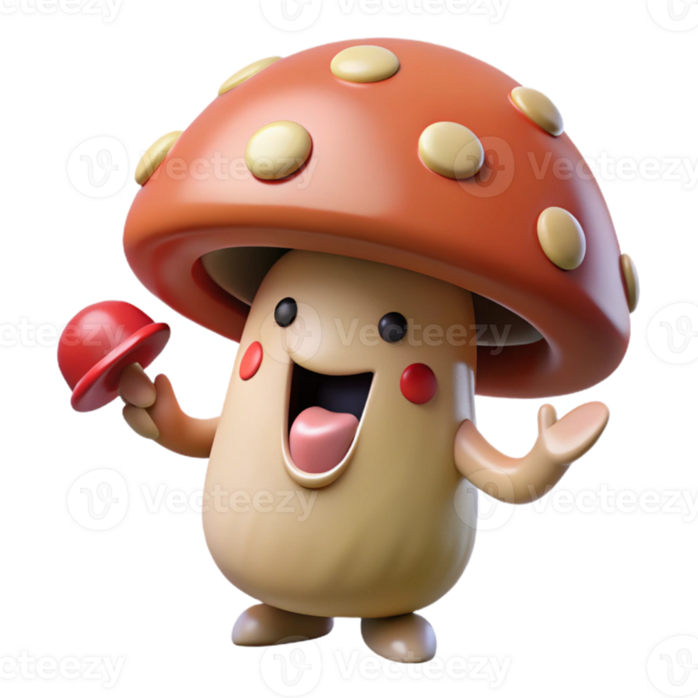 magnificent modern beautiful rustic A whimsical, mushroom-like creature singing in a rain-soaked forest, soft, diffused lighting, storybook illustration style 4K high resolution png
