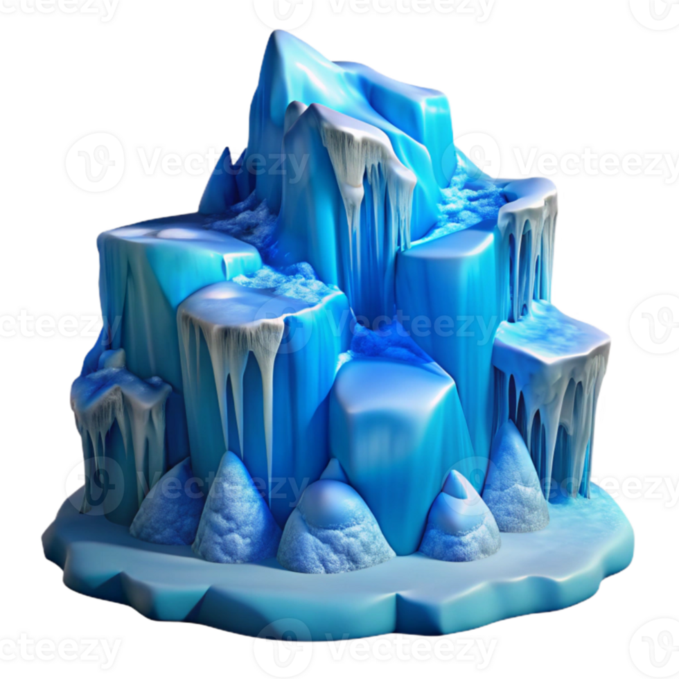beautiful traditional serene classic A frozen waterfall in winter, crisp blue light, intricate ice formations, photorealistic style exclusive professional png