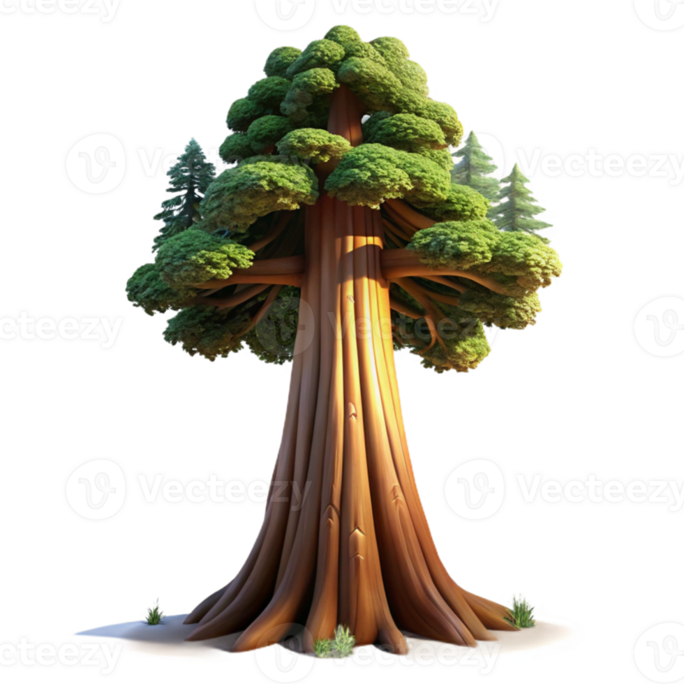 elegant contemporary magnificent artistic A giant sequoia tree in a redwood forest, dappled sunlight, mystical atmosphere, fantasy art style professional original png