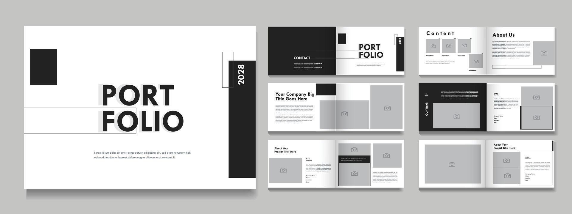 Landscape Architecture portfolio template, Modern Portfolio Brochure vector