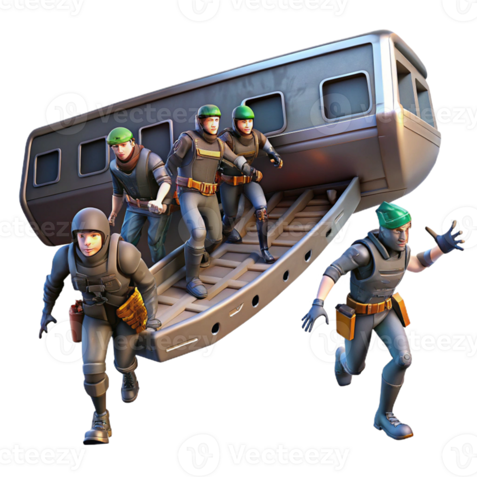 magnificent creative A group of space pirates boarding a derelict freighter in zero gravity, comic book style, dramatic lighting, action packed, premium png
